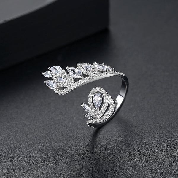 Adjustable Vintage Design Swiss Zircon Ring - Enumu