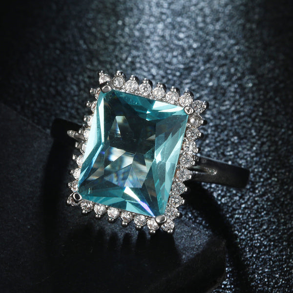 Light Blue Aquamarine Ring - Enumu