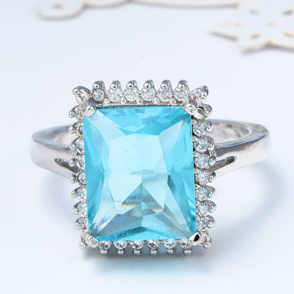 Light Blue Aquamarine Ring - Enumu