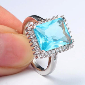 Light Blue Aquamarine Ring - Enumu