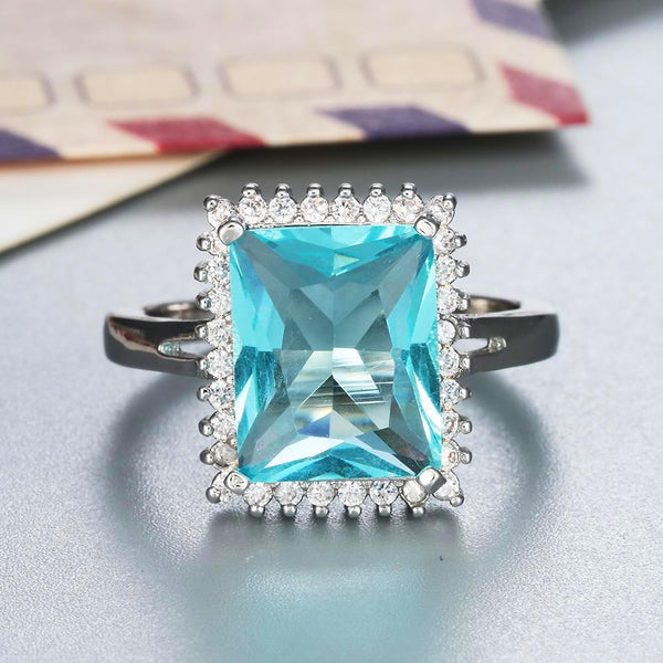 Light Blue Aquamarine Ring - Enumu