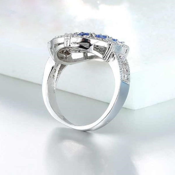 Blue Sapphire Leaves Ring - Enumu