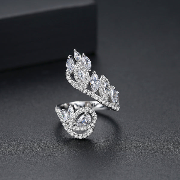 Adjustable Vintage Design Swiss Zircon Ring - Enumu