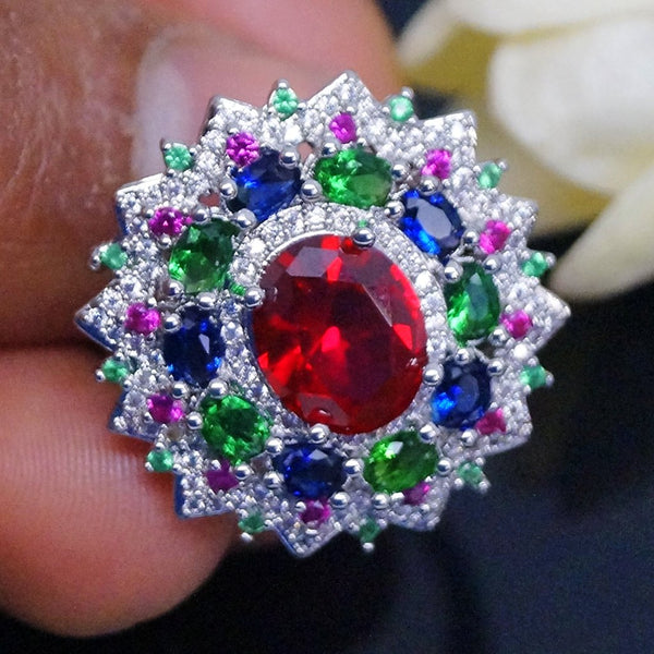 Super Big Multi Color Ruby Ring - Enumu