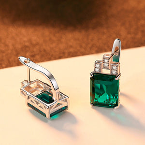 Sterling Silver Emerald Studs - Enumu