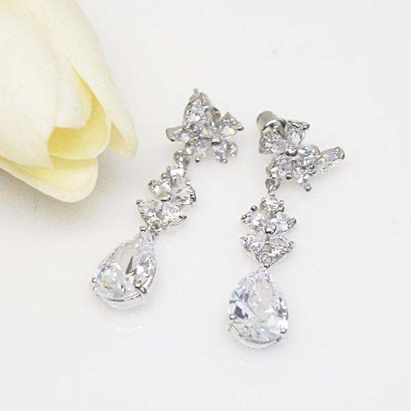 Diamond Imitation Zircon Dangle Earrings - Enumu