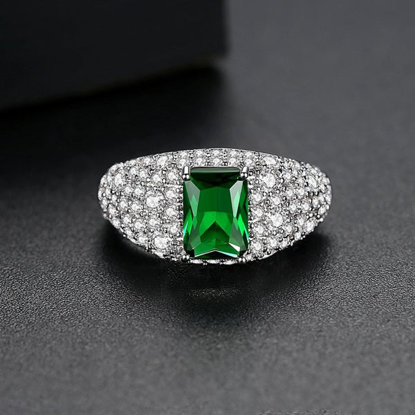 Adjustable Emerald and Swiss Zircon Ring - Enumu