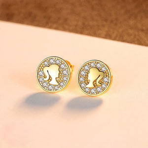 Pure 92.5 Sterling Silver Modern Lady Studs - Enumu