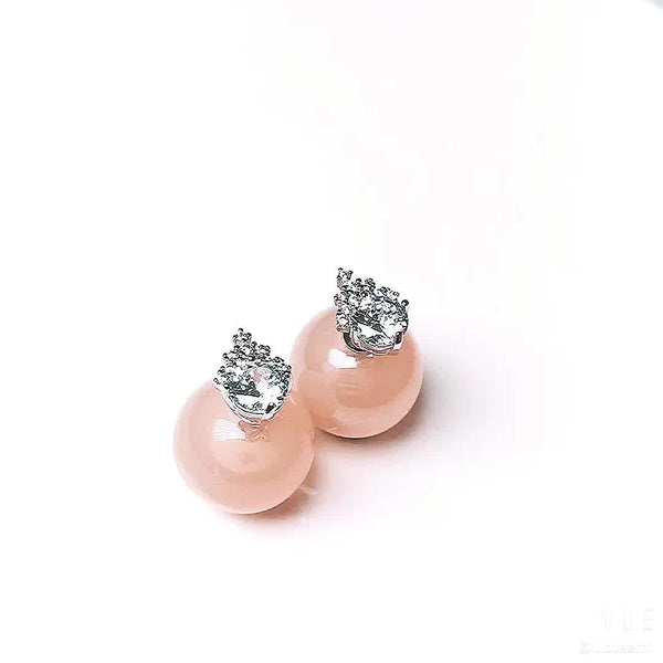 Double Side CZ & Pearl Studs - Enumu