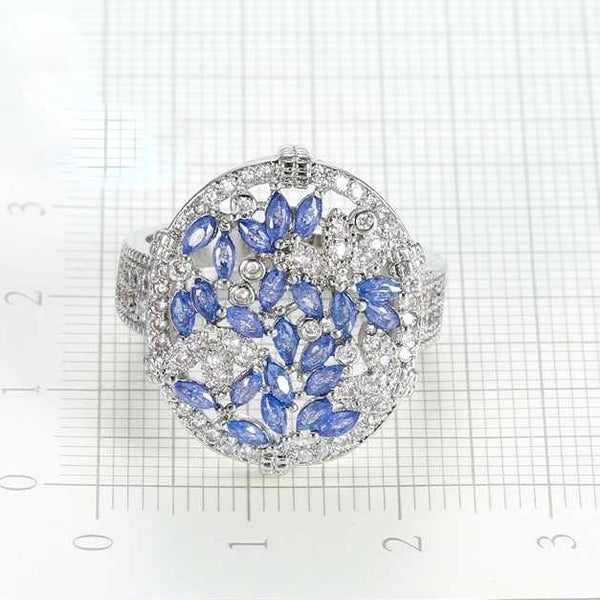 Blue Sapphire Leaves Ring - Enumu