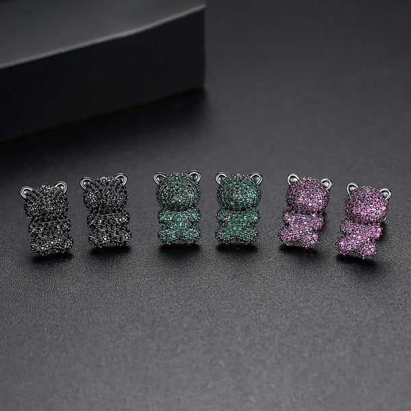 BGP Cute Bear Emerald Studs - Enumu