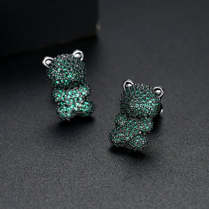 BGP Cute Bear Emerald Studs - Enumu