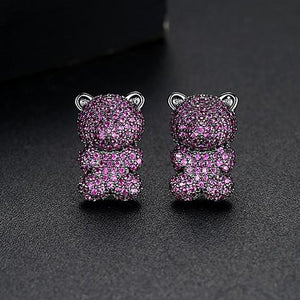 BGP Cute Bear Ruby Studs - Enumu