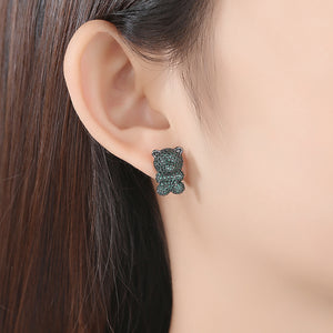 BGP Cute Bear Emerald Studs - Enumu