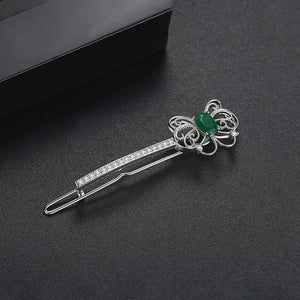 Butterfly Emerald Side Clip - Enumu