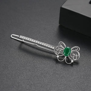 Butterfly Emerald Side Clip - Enumu