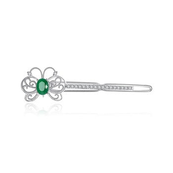 Butterfly Emerald Side Clip - Enumu