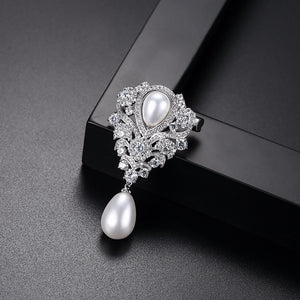 Pearl Drop Elegant Brooch - Enumu