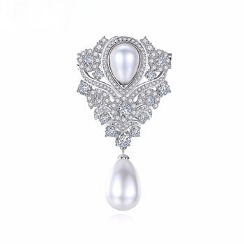 Pearl Drop Elegant Brooch - Enumu