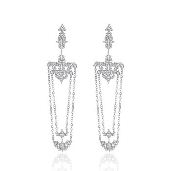 Fashionista Trend Setter Zircon Dangle Earrings - Enumu