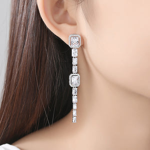 Swiss Zircon Wedding Dangle Earrings - Enumu