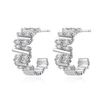 Asymmetrical Zircon Hoops - Enumu
