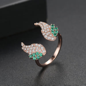 YGP Emerald Swiss Zircon Adjustable Ring - Enumu