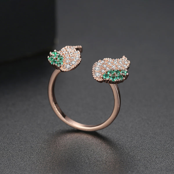 YGP Emerald Swiss Zircon Adjustable Ring - Enumu