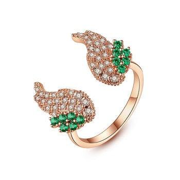 YGP Emerald Swiss Zircon Adjustable Ring - Enumu