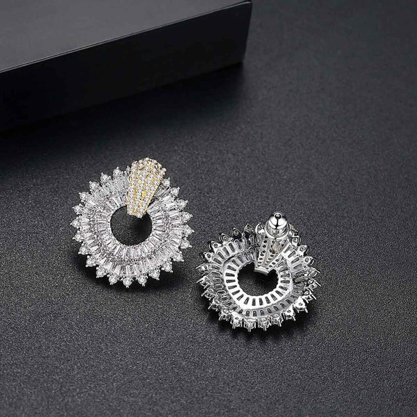 Super Big Two Shade Square CZ Studs - Enumu