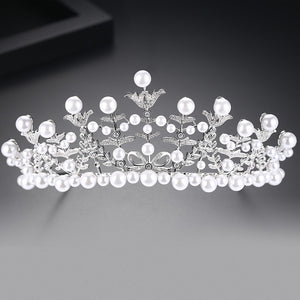 Pearl Bridal Wedding Pageant Crown Tiara - Enumu