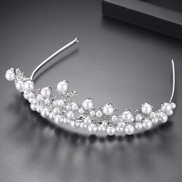 Pearl Bridal Wedding Pageant Crown Tiara - Enumu