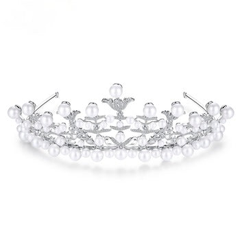 Pearl Bridal Wedding Pageant Crown Tiara - Enumu