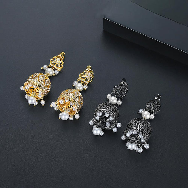 YGP Zircon Pearl Jhumka /Jhumki Earrings - Enumu