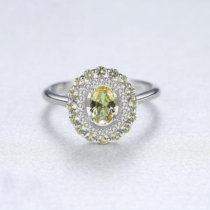 Sterling Silver Natural Peridot Ring - Enumu