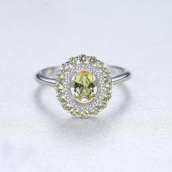 Sterling Silver Natural Peridot Ring - Enumu