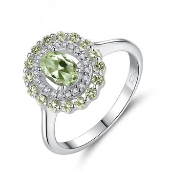 Sterling Silver Natural Peridot Ring - Enumu