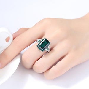 Sterling Silver Emerald Ring - Enumu