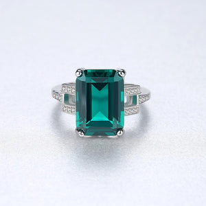 Sterling Silver Emerald Ring - Enumu