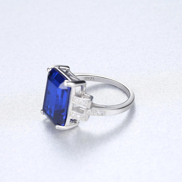 Sterling Silver Blue Sapphire Ring - Enumu