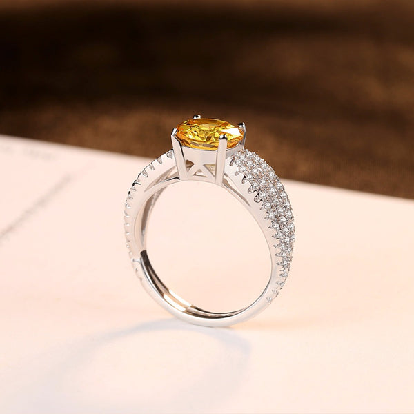 Sterling Silver Citrine Ring - Enumu