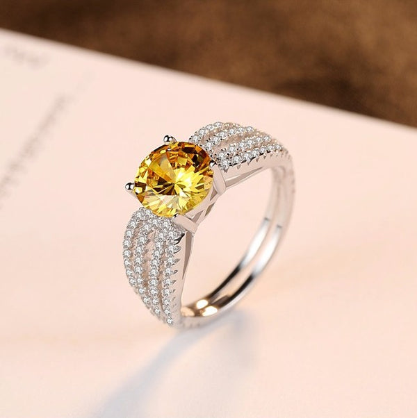 Sterling Silver Citrine Ring - Enumu