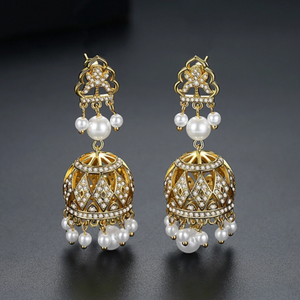 YGP Zircon Pearl Jhumka /Jhumki Earrings - Enumu