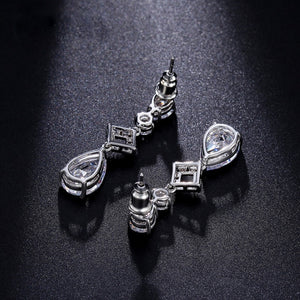 Swiss Zircon Drop Earrings - Enumu