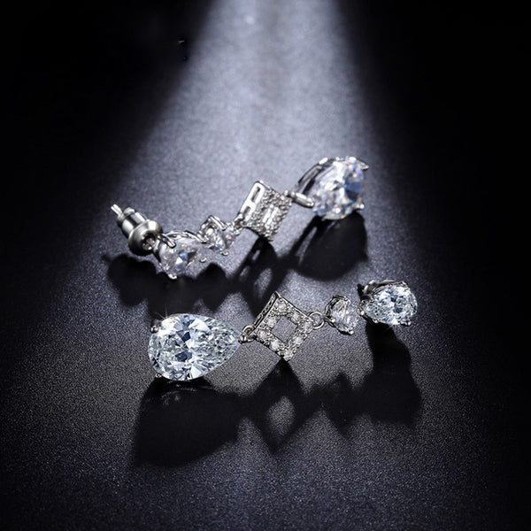 Swiss Zircon Drop Earrings - Enumu