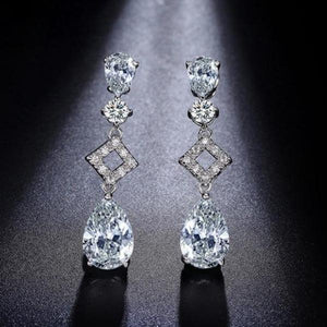 Swiss Zircon Drop Earrings - Enumu