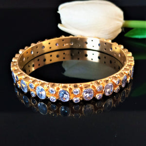 Handmade Pure Silver CZ  Bangle (Size 2-8 - Fits Most people) - Enumu