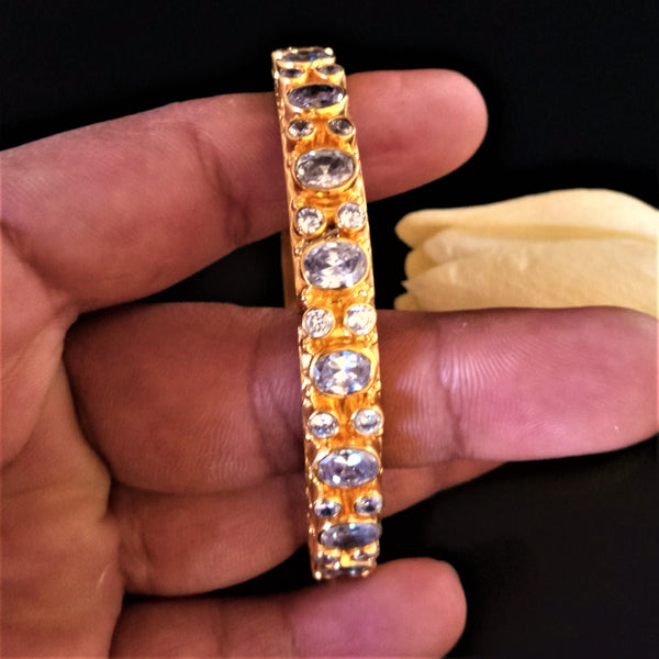 Handmade Pure Silver CZ  Bangle (Size 2-8 - Fits Most people) - Enumu