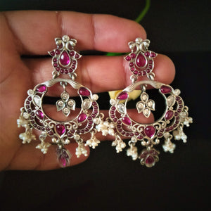 Handmade Oxidized Silver Chand Balis - Enumu