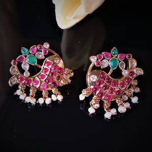 Silver Matsya/ Fish Pearl Guttapusalu Studs - Enumu